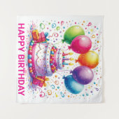 お誕生日おめでとう タペストリー (正面(横))