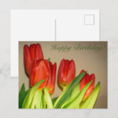お誕生日おめでとう！チューリップのポストカード ポストカード (正面/裏面)