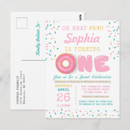 お誕生日おめでとう！ドーナツパーティー ポストカード