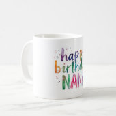 お誕生日おめでとう ナナ コーヒーマグカップ (正面左)
