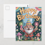 お誕生日おめでとう ノームの挨拶 ポストカード (正面/裏面)