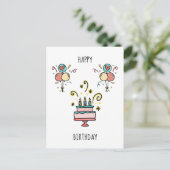 お誕生日おめでとう | ハッピーバースデー ポストカード (スタンド正面)