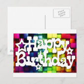 お誕生日おめでとう - ハッピーバースデー ポストカード (正面/裏面)
