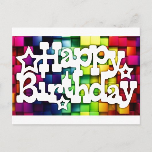 お誕生日おめでとう - ハッピーバースデー ポストカード (正面)