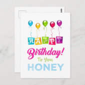 お誕生日おめでとう、ハニー ポストカード (正面/裏面)