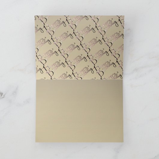 お誕生日おめでとう ハンドライティング 梅の花のモス カード (内部)