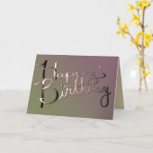 お誕生日おめでとう ハンドライティング 梅の花のモス カード (黄色い花)