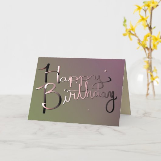 お誕生日おめでとう ハンドライティング 梅の花のモス カード (黄色い花)