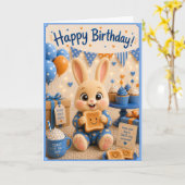 お誕生日おめでとう バニー Toast of the Baby Bun Buns カード (黄色い花)