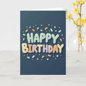 お誕生日おめでとう パステルカード カード (黄色い花)