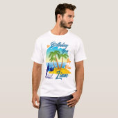 お誕生日おめでとう！ビッグワン ビーチテーマ 名前入り Tシャツ (正面フル)