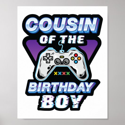 お誕生日おめでとう！ビデオゲーム好きの従兄弟ギフト ポスター (正面)