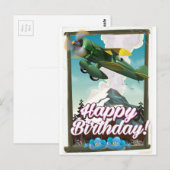 お誕生日おめでとう ビンテージ飛行機！ ポストカード (正面/裏面)