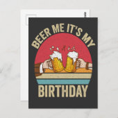 お誕生日おめでとう！ビールが私の誕生日 面白いサンセット ビンテージ ギフト ポストカード (正面/裏面)