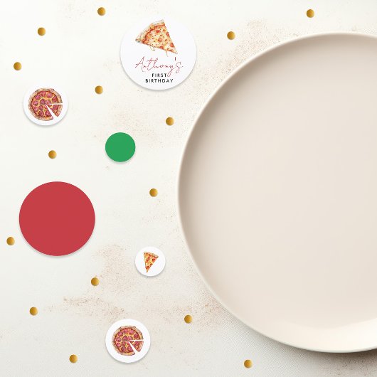 お誕生日おめでとう ピザ コンフェティ 1歳 コンフェッティ
