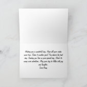 お誕生日おめでとう　ピンクの花のカード　誕生日カード サンキューカード (内部)