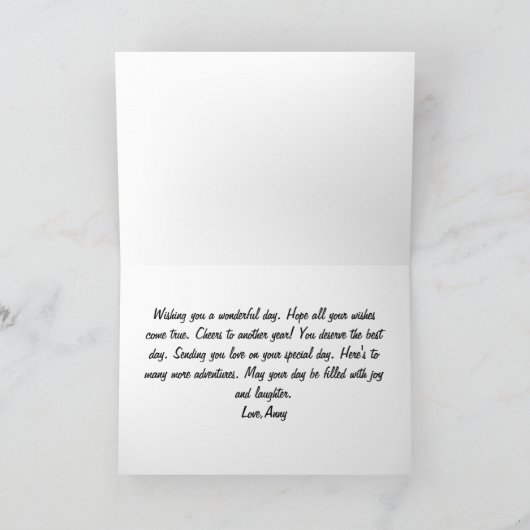 お誕生日おめでとう　ピンクの花のカード　誕生日カード サンキューカード (内部)