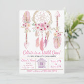 お誕生日おめでとう。ピンク.招待 招待状 (スタンド正面)