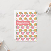 お誕生日おめでとう ピーチとオレンジのフルーティー カード (正面/裏面インサイチュ)