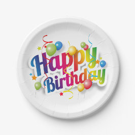 お誕生日おめでとう フェスティブ紙皿 ペーパープレート