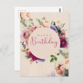 お誕生日おめでとう フルール ポストカード (正面/裏面)