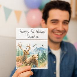 お誕生日おめでとう ブラザー ネイチャー ワイルドライフ カード