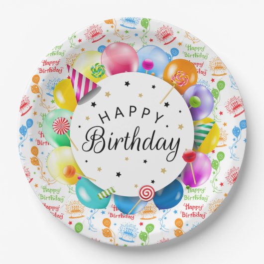 お誕生日おめでとう ペーパープレート (正面)