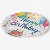 お誕生日おめでとう ペーパープレート (アングル)