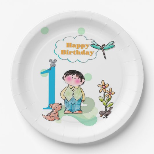 お誕生日おめでとう ペーパープレート (正面)