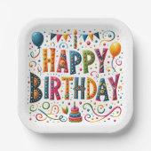 お誕生日おめでとう ペーパープレート (正面)
