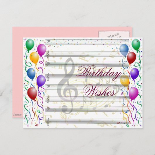 お誕生日おめでとう_ ポストカード (正面/裏面)