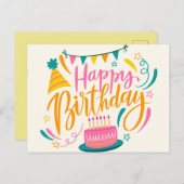 お誕生日おめでとう ポストカード (正面/裏面)