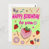 お誕生日おめでとう ポストカード (正面/裏面)