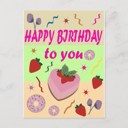 お誕生日おめでとう ポストカード (正面)