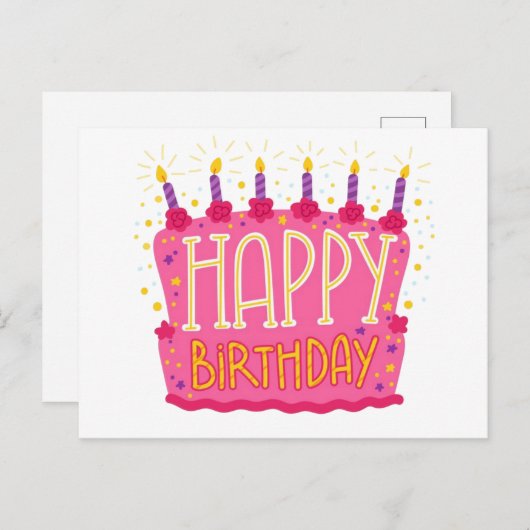 お誕生日おめでとう ポストカード (正面/裏面)
