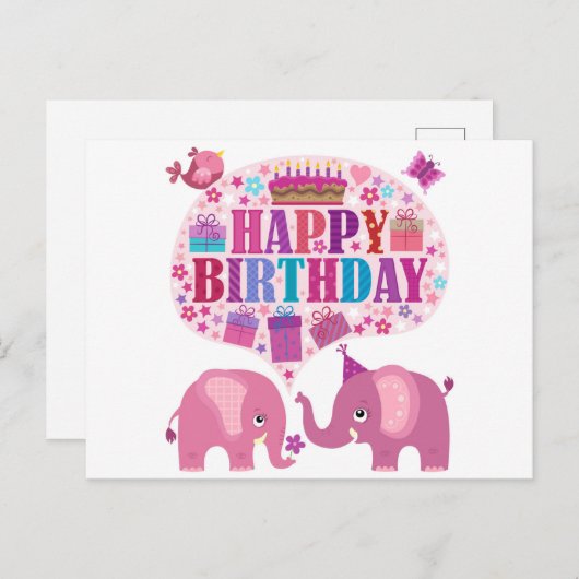 お誕生日おめでとう ポストカード (正面/裏面)