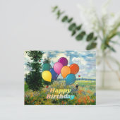 お誕生日おめでとう、ポプラ畑、アルジャントゥイユ、 ポストカード (スタンド正面)