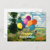 お誕生日おめでとう、ポプラ畑、アルジャントゥイユ、 ポストカード (正面/裏面)