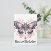 お誕生日おめでとう マジェスティック バタフライ イラスト ポストカード (スタンド正面)