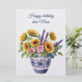 お誕生日おめでとう ママ と 花束 シーズンカード (スタンド正面)