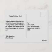 お誕生日おめでとう ママ 水彩フラワーバンチ ポストカード (裏面)