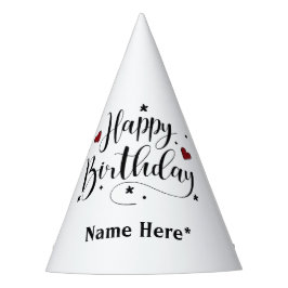 お誕生日おめでとう  ミニマリスト タイポグラフィー カリグラフィー パーティーハット