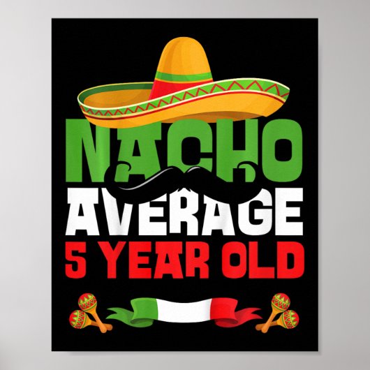 お誕生日おめでとう メキシコ フィエスタ 5歳 ポスター (正面)