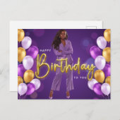 お誕生日おめでとう！メラニンシスタ ブラッククイーン ポストカード (正面/裏面)