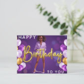 お誕生日おめでとう!メラニンシスタ ブラッククイーン ポストカード (スタンド正面)