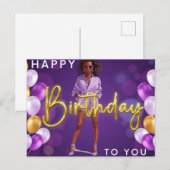 お誕生日おめでとう!メラニンシスタ ブラッククイーン ポストカード (正面/裏面)