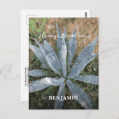 お誕生日おめでとう メンズ 水彩植物 オーダーメイド ポストカード (正面/裏面)