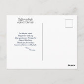 お誕生日おめでとう メンズ 水彩植物 オーダーメイド ポストカード (裏面)