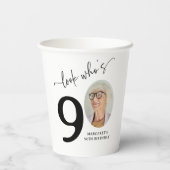お誕生日おめでとう!モダンな写真の90歳の誕生日 紙コップ (裏面)
