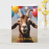 お誕生日おめでとう ヤギのカード カード (黄色い花)